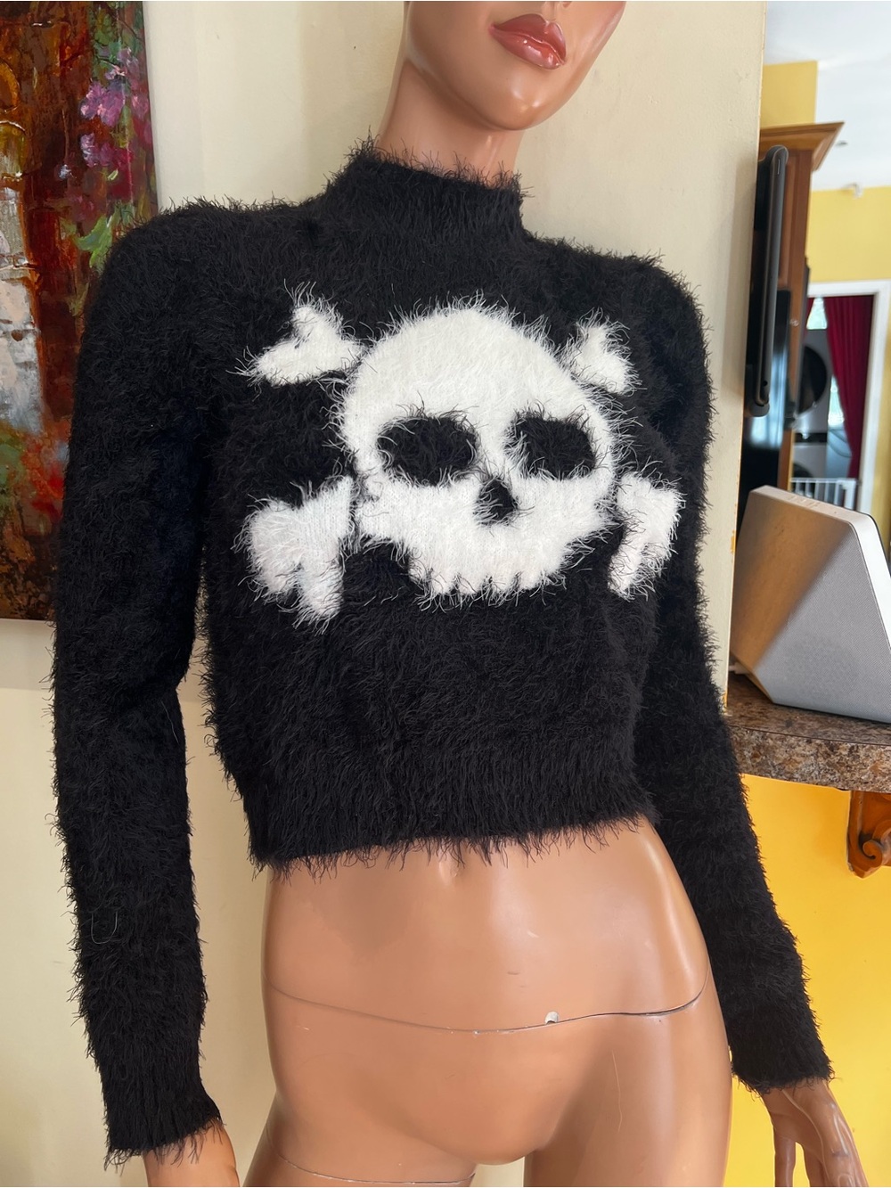 Dolls Kill Trickz n treatz Cursed XS Cuddler Fuzzy Sweater